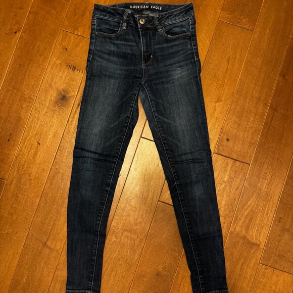 American Eagle Hi-Rise Jegging Jeans | Dark Wash | Size 4 Long | VGUC - Picture 9 of 9